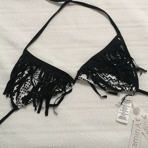 Vitamin A geometric fringe bikini top XS/4